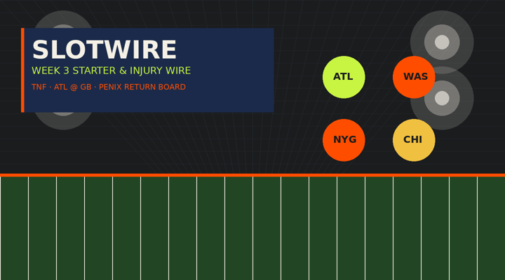 Locker tunnel board with stadium flood lights and sideline orange accents